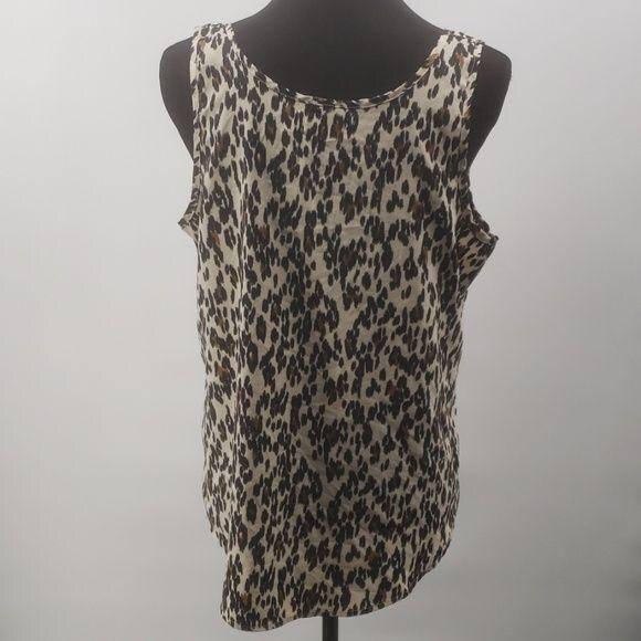 Faded Glory Brown Cream Animal Print Sleeveless Tank Top Size L - Picture 2 of 10